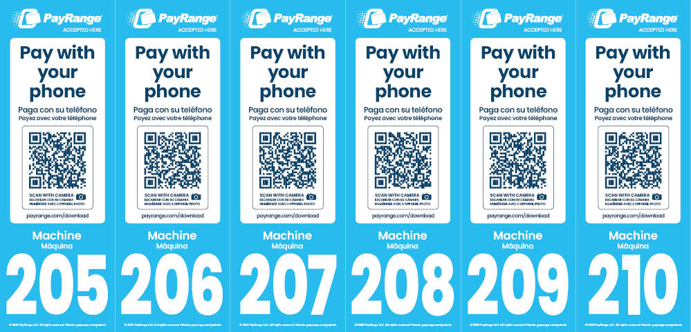 Number Decal Sheet 205-210